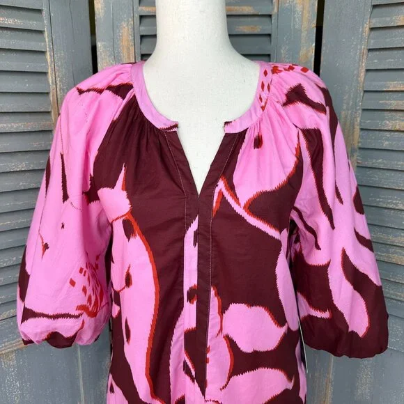 Tuckernuck Lyles Maxi Dress Pink Palm Sz XS NWOT - Picture 3 of 16